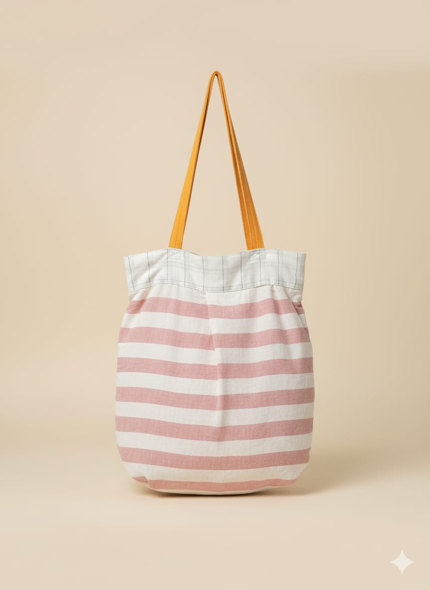 Striped Pastel Tote Bag – Stylish, Spacious & Everyday Friendly